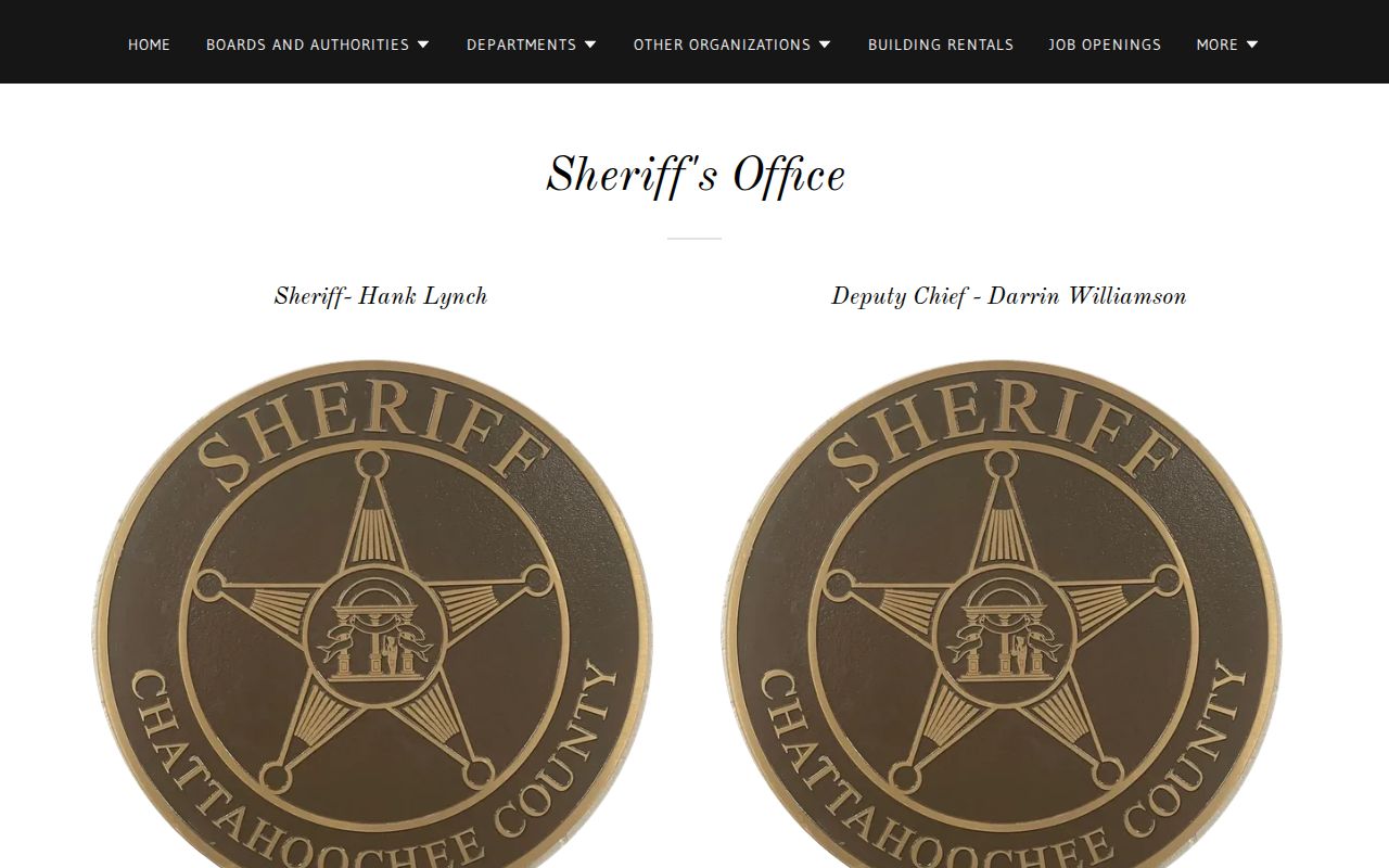 Chattahoochee County warrant lookup sheriff contact card